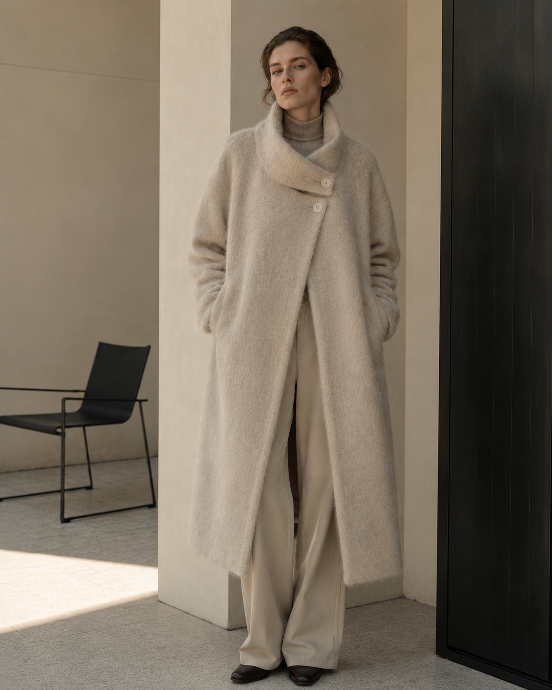 Single-faced Wool Coat Womens Long Style 2026 New Elegant Overcoat Autumn/Winter Slim-Fit Padded Thick Solid Color Jacket GC0040