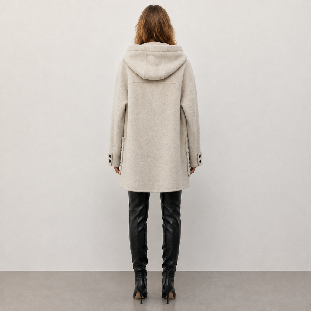 Women's Vintage Wool Coat with Cap Winter Clothes for Women 2026 New 811