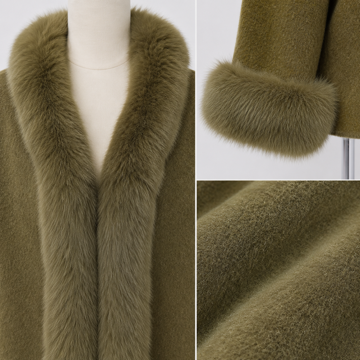 2026 New Arrival Premium Elegant Warm Wool/Cashmere Fur Coat Winter Plush Jacket Eco-Friendly Breathable Crop Detachable L25128