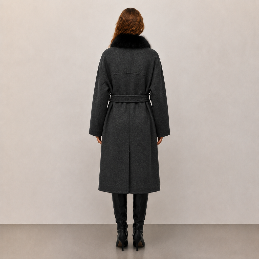Custom OEM/ODM High-Quality Women's Winter Fashionable Elegant Jacket, Reversible Double-Faced Wool Long Coat L2627
