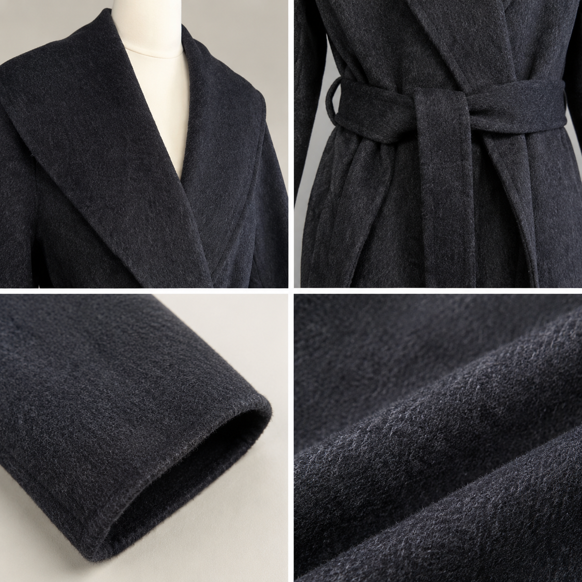 2026 New Women's Winter Wool Coat, Elegant High-End Thick Outerwear with Lapel Collar N8817