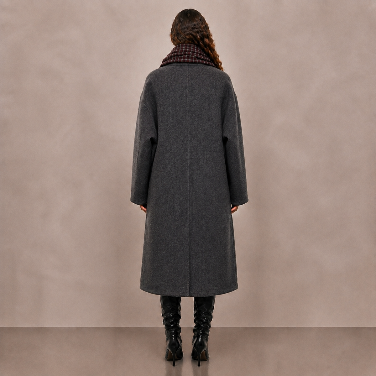 Women's Casual Double Breasted Wool Woven Coat Eco-Friendly &amp; Breathable Hand Sewn Light Warm Winter Regular Length 8770