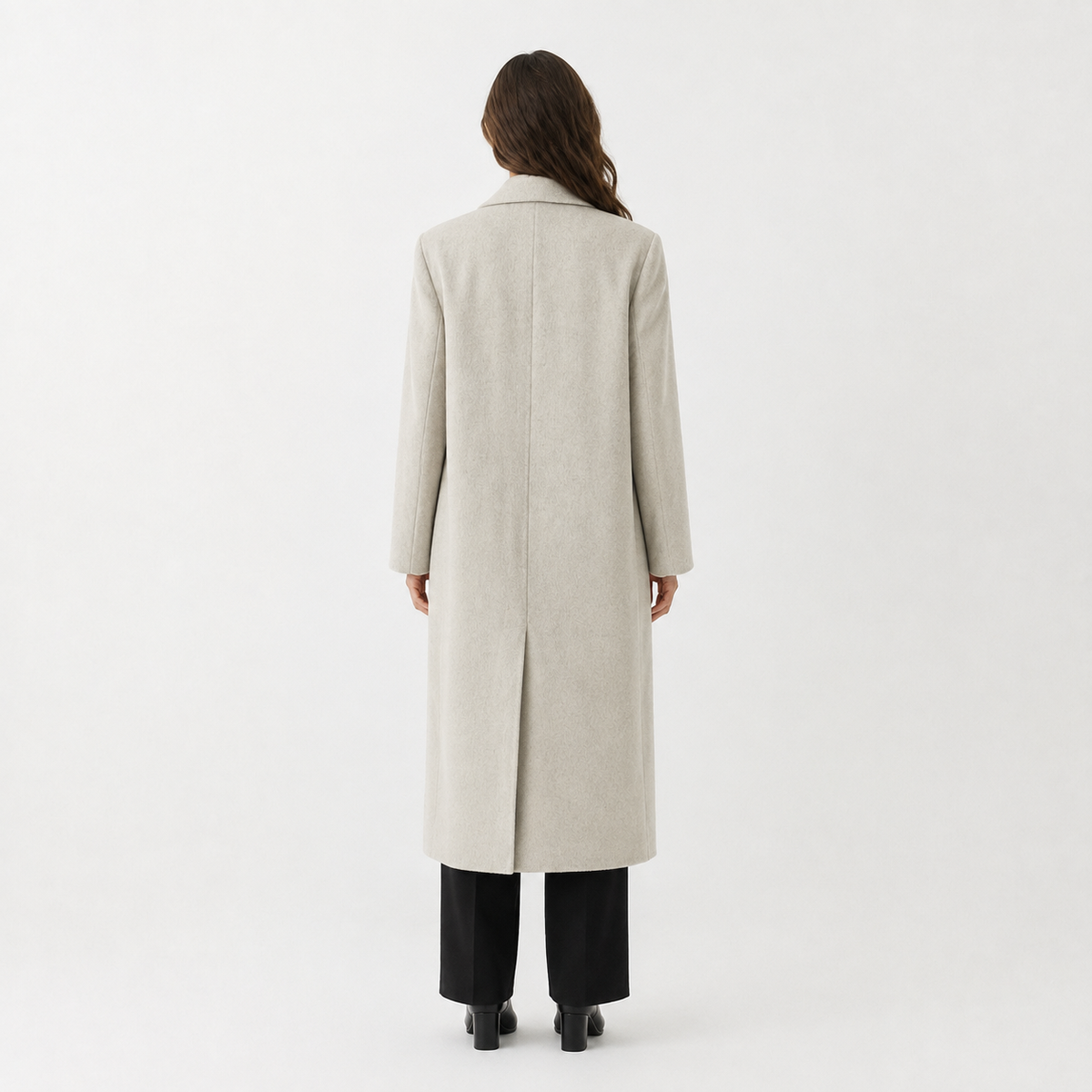 2026 New Autumn Women's Long Double-Faced Wool Coat, Lapel Double-Breasted Wool Overcoat GC0056