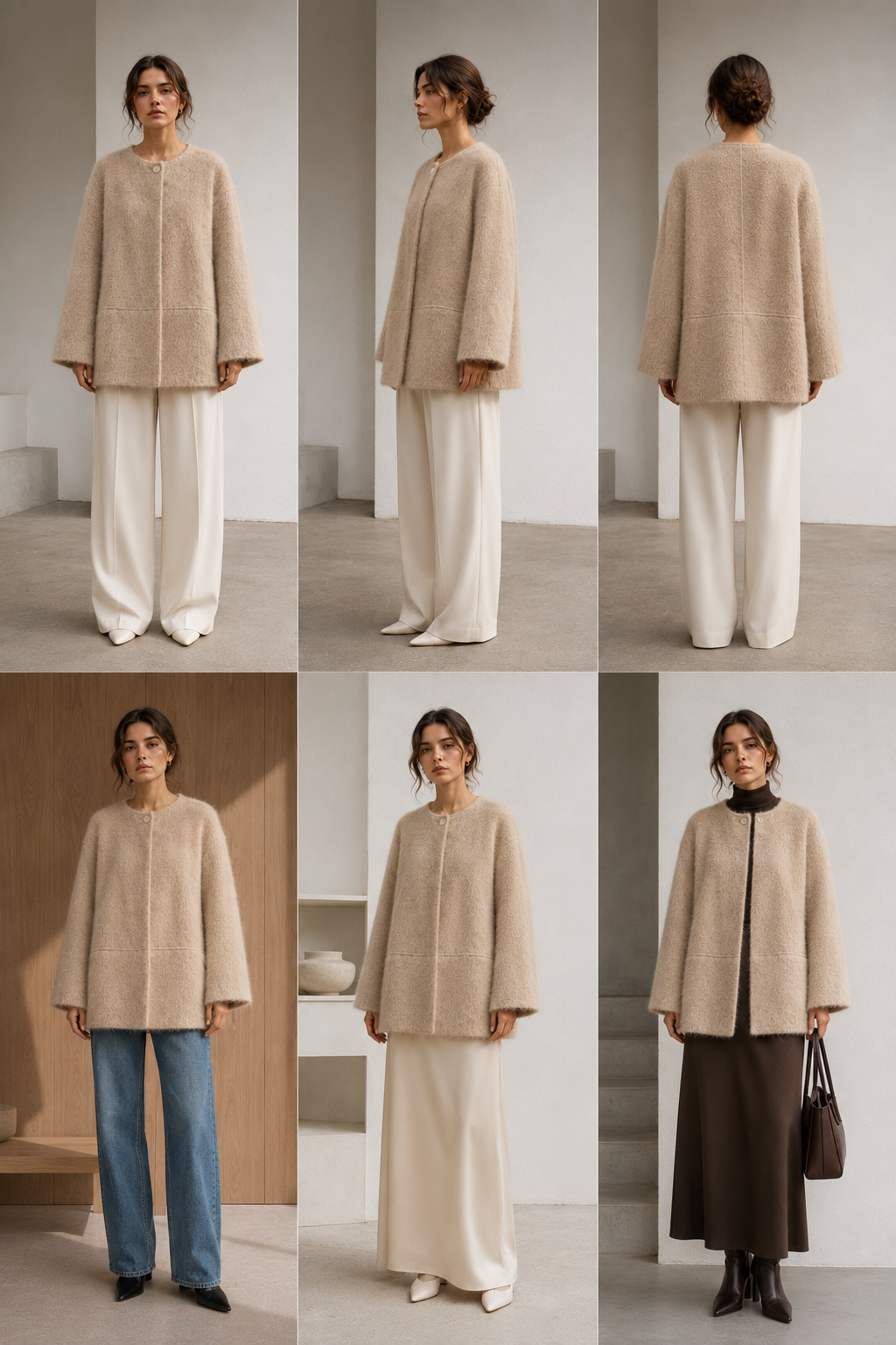 Popular Single Faced Thick Woolen Coat Women Regular Length European USA Style Elegant Button Closure Winter Outerwear Solid GC0033