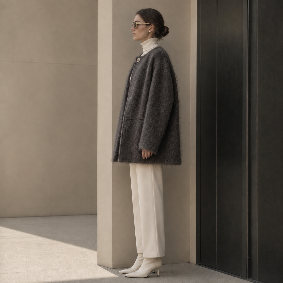 Women's Elegant Wool Overcoat Luxury Fashion Thick Warm Winter Coat 6635