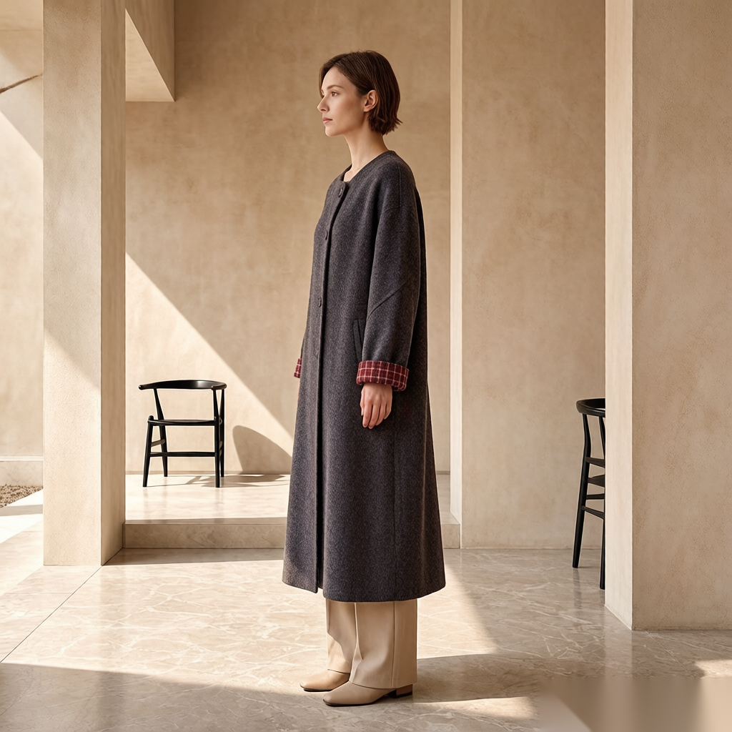 Women's Long Wool Coat Apparel Stock Wholesale 2537