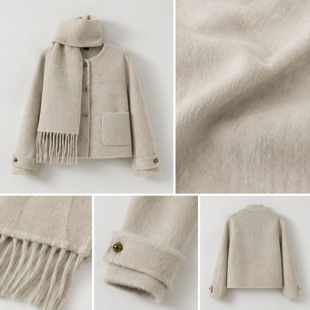 2026 Winter Women's Clothing, Chanel Style Design Cashmere Wool Coat Apparel Stock H2678