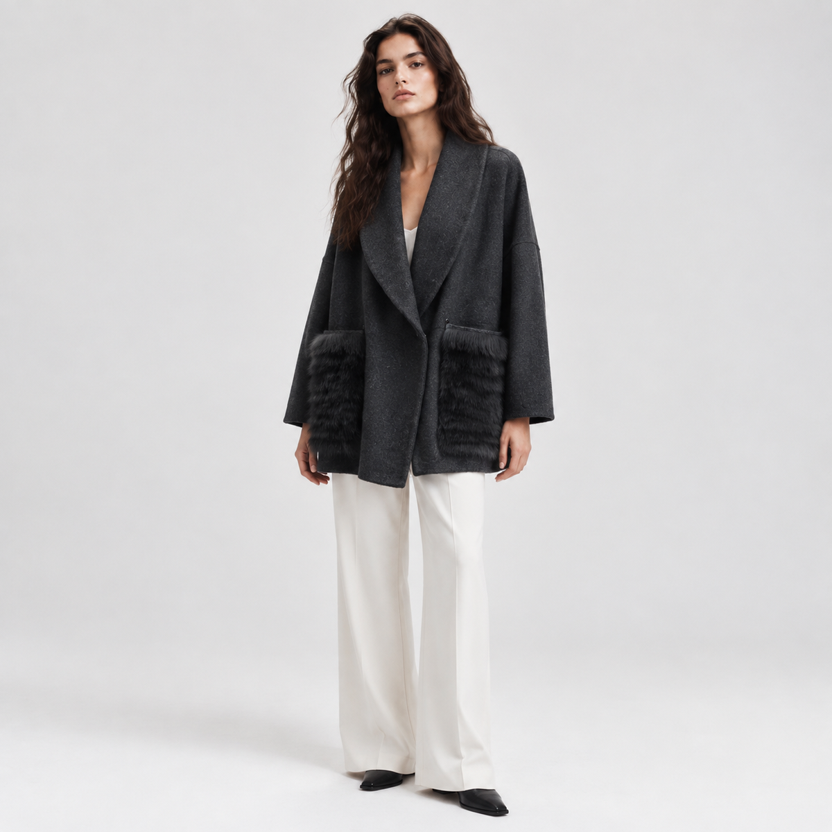 Custom OEM/ODM Women's Wool Woven Coat Single Button Breathable Eco-Friendly Winter Fashion Leisure L2681