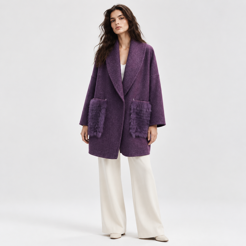Custom OEM/ODM Women's Wool Woven Coat Single Button Breathable Eco-Friendly Winter Fashion Leisure L2681