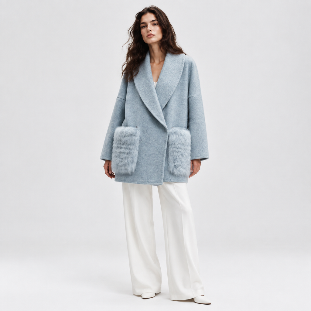Custom OEM/ODM Women's Wool Woven Coat Single Button Breathable Eco-Friendly Winter Fashion Leisure L2681