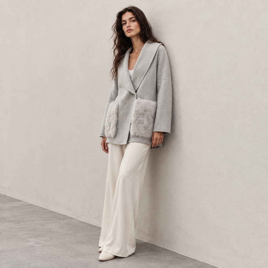 Custom OEM/ODM Women's Wool Woven Coat Single Button Breathable Eco-Friendly Winter Fashion Leisure L2681