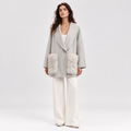 Custom OEM/ODM Women's Wool Woven Coat Single Button Breathable Eco-Friendly Winter Fashion Leisure L2681