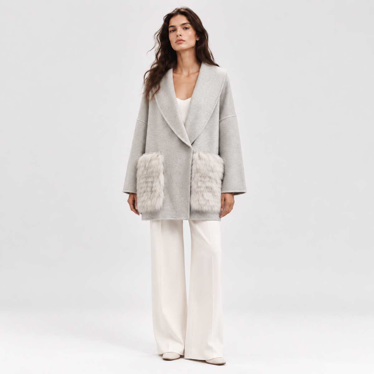 Custom OEM/ODM Women's Wool Woven Coat Single Button Breathable Eco-Friendly Winter Fashion Leisure L2681