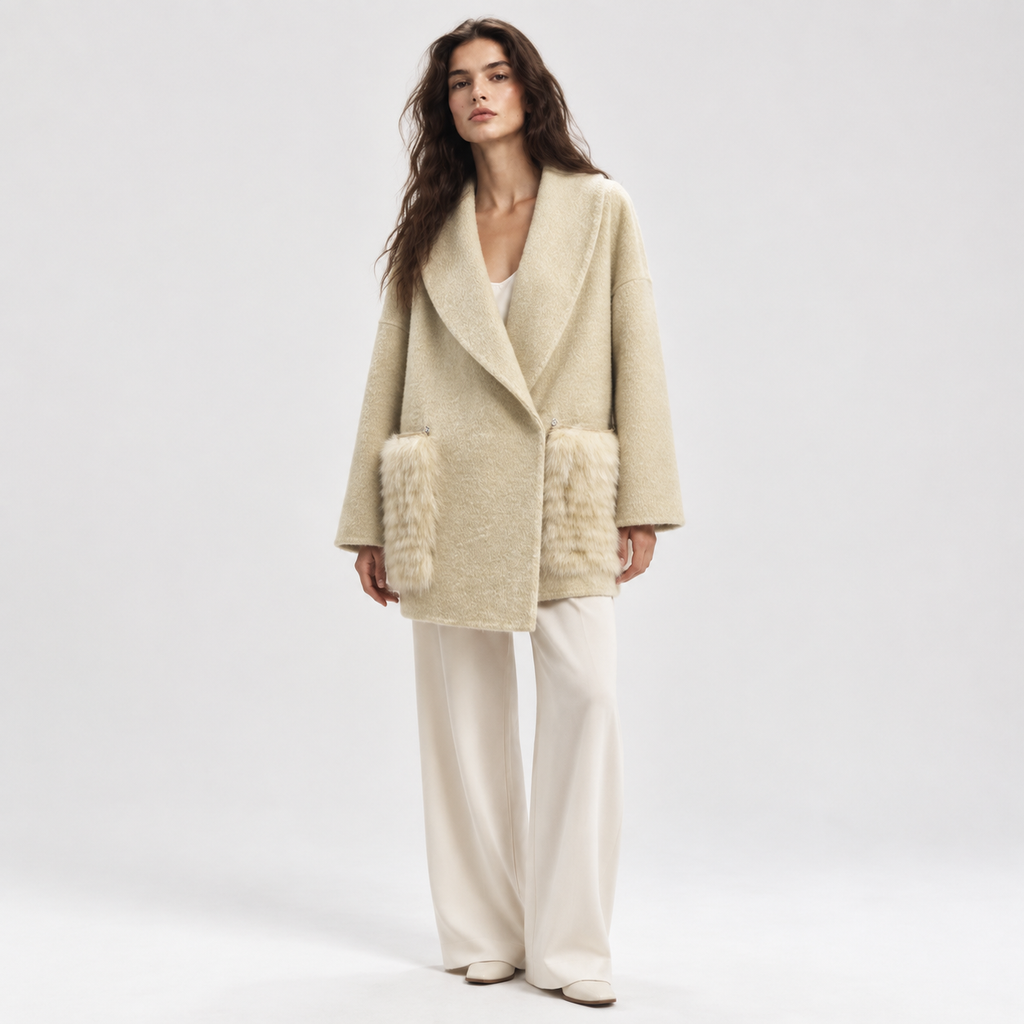 Custom OEM/ODM Women's Wool Woven Coat Single Button Breathable Eco-Friendly Winter Fashion Leisure L2681
