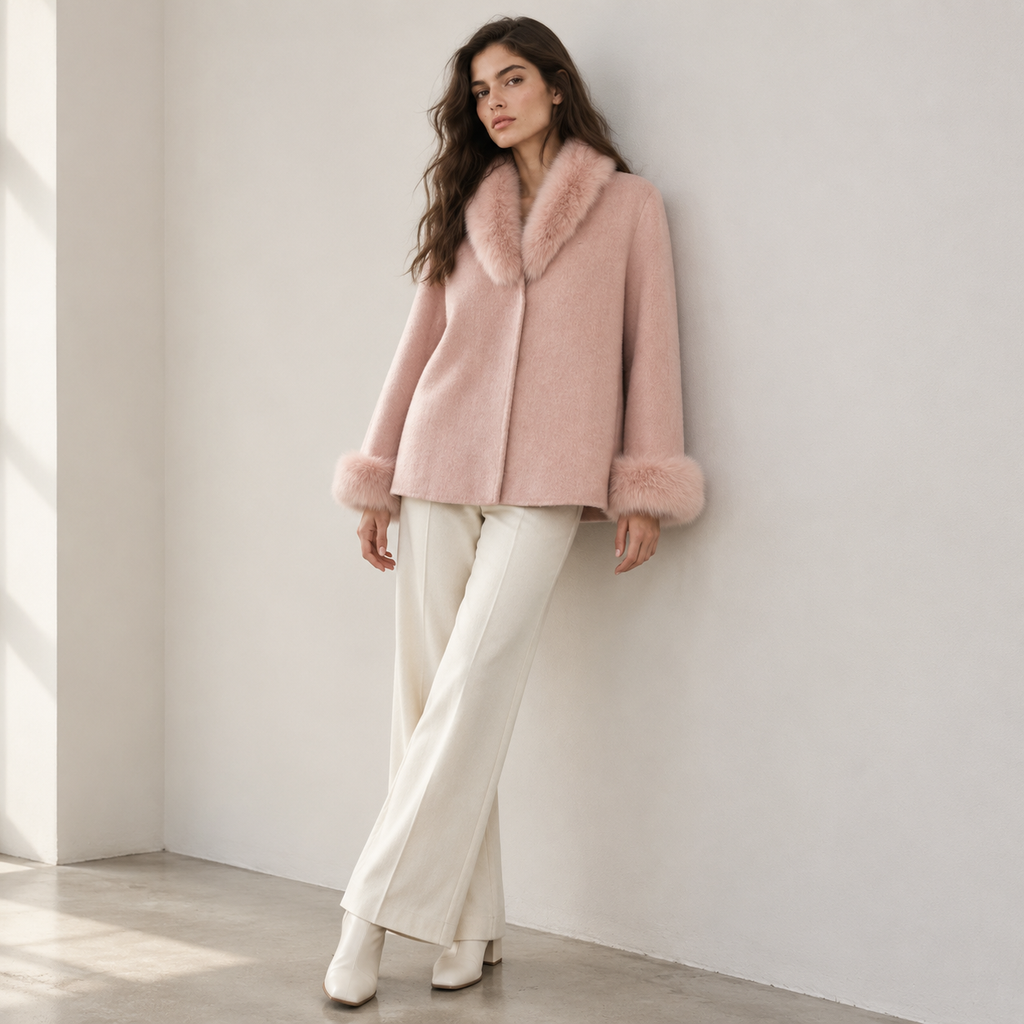 2026 Winter Women's Latest Design Cashmere Jacket, Plus Size Cashmere Wool Coat Apparel Stock L25124