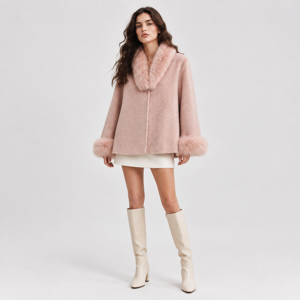 2026 Winter Women's Latest Design Cashmere Jacket, Plus Size Cashmere Wool Coat Apparel Stock L25124