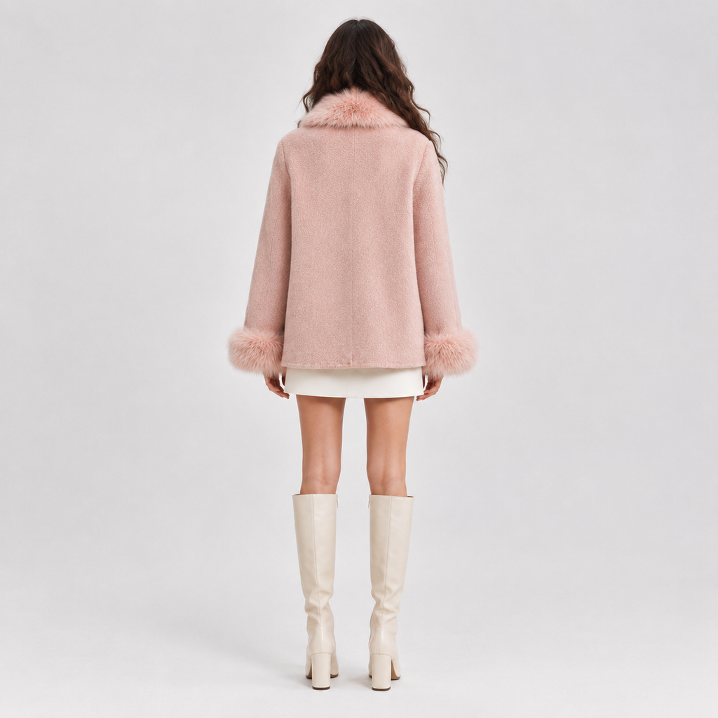 2026 Winter Women's Latest Design Cashmere Jacket, Plus Size Cashmere Wool Coat Apparel Stock L25124