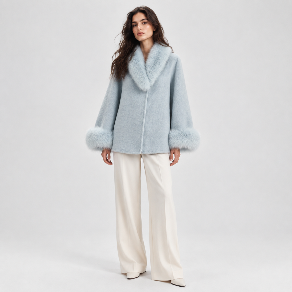 2026 Winter Women's Latest Design Cashmere Jacket, Plus Size Cashmere Wool Coat Apparel Stock L25124