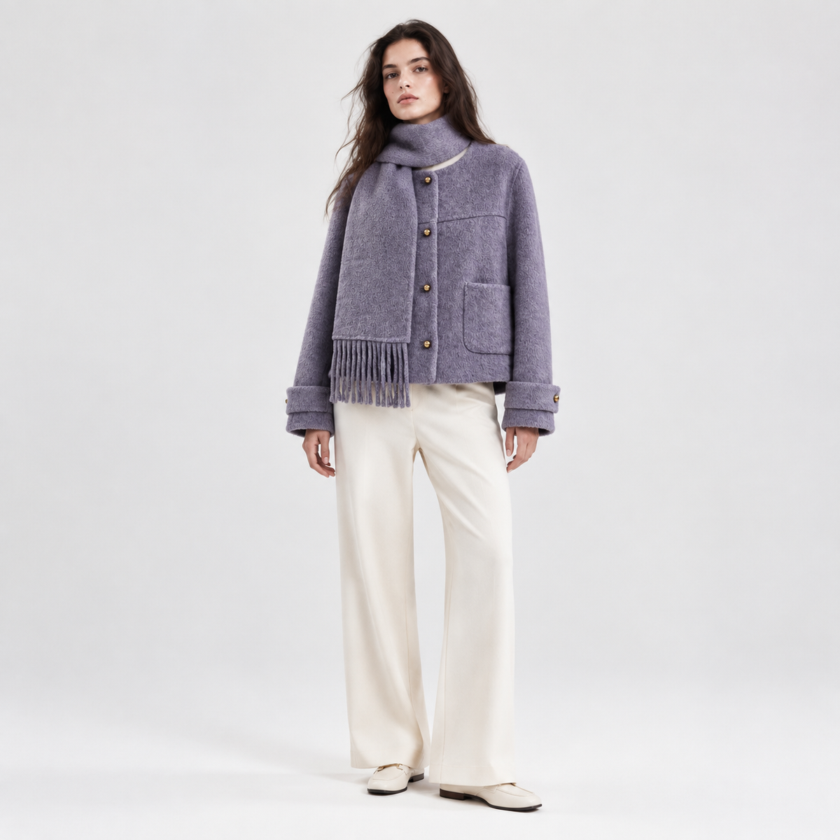 2026 Winter Women's Clothing, Chanel Style Design Cashmere Wool Coat Apparel Stock H2678